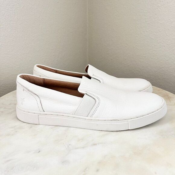 Frye White Slip-On Sneakers Minimalist Design - Picture 1 of 9